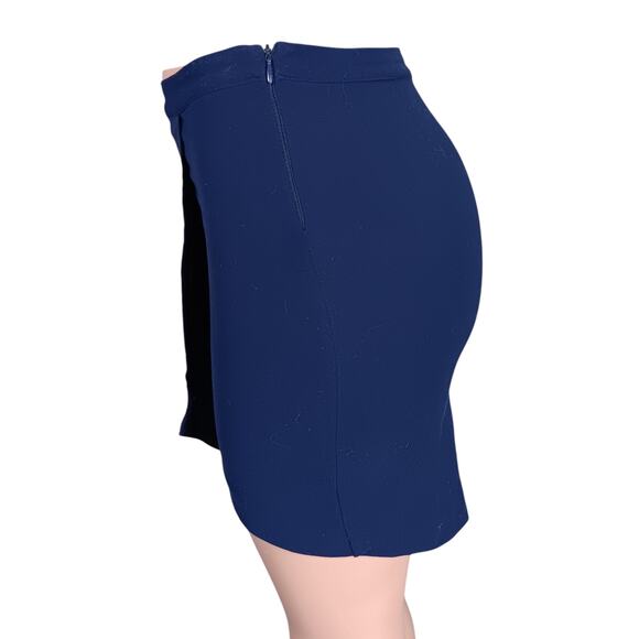 TOBI Asymmetrical Skirt Size Small Navy Blue Side Zipper Closure No Pockets - Picture 3 of 11